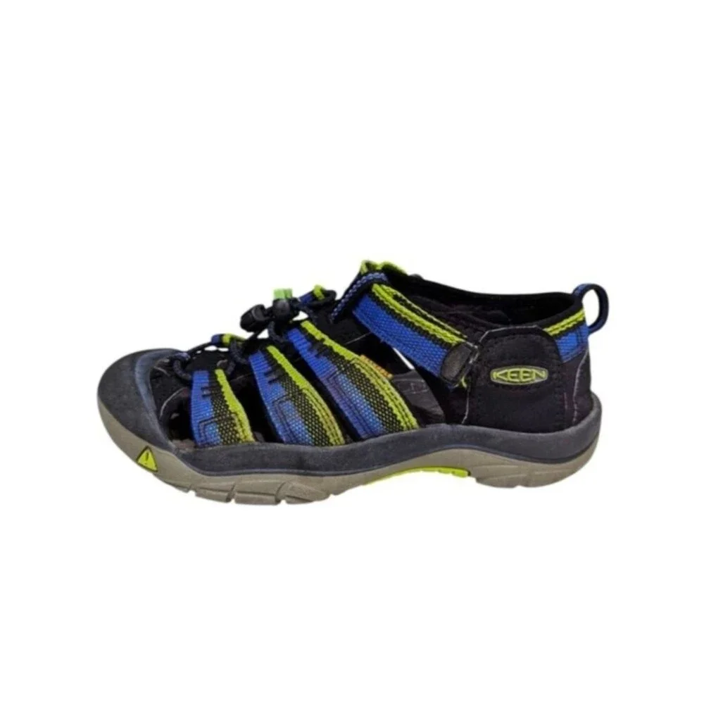 Keen Newport H2 Blue Green Black Striped Fisherman Water Hiking Sandal Boys 2